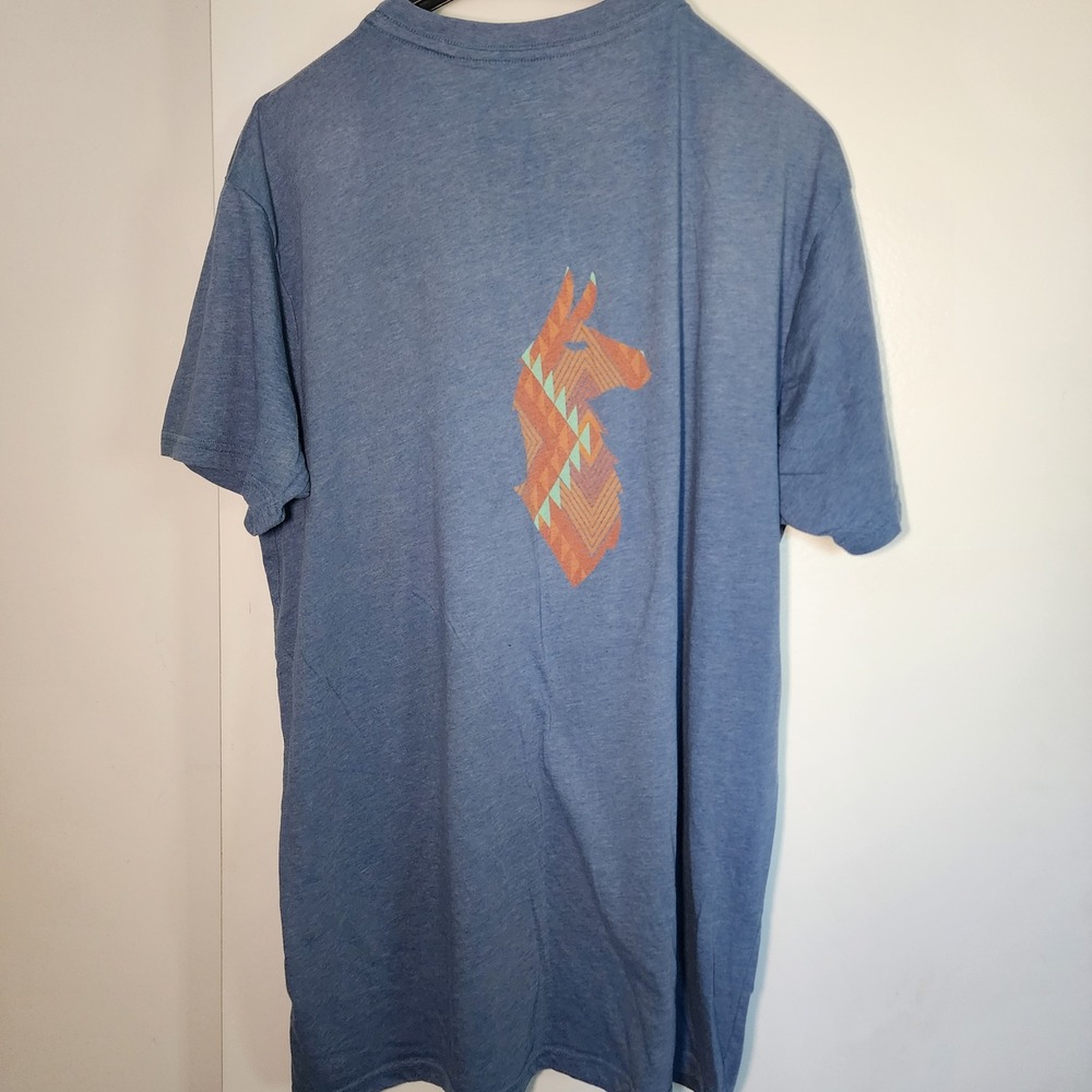 Cotopaxi Graphic T-Shirt Men XXL Blue Excellent Organic Cotton Blend Llama Logo